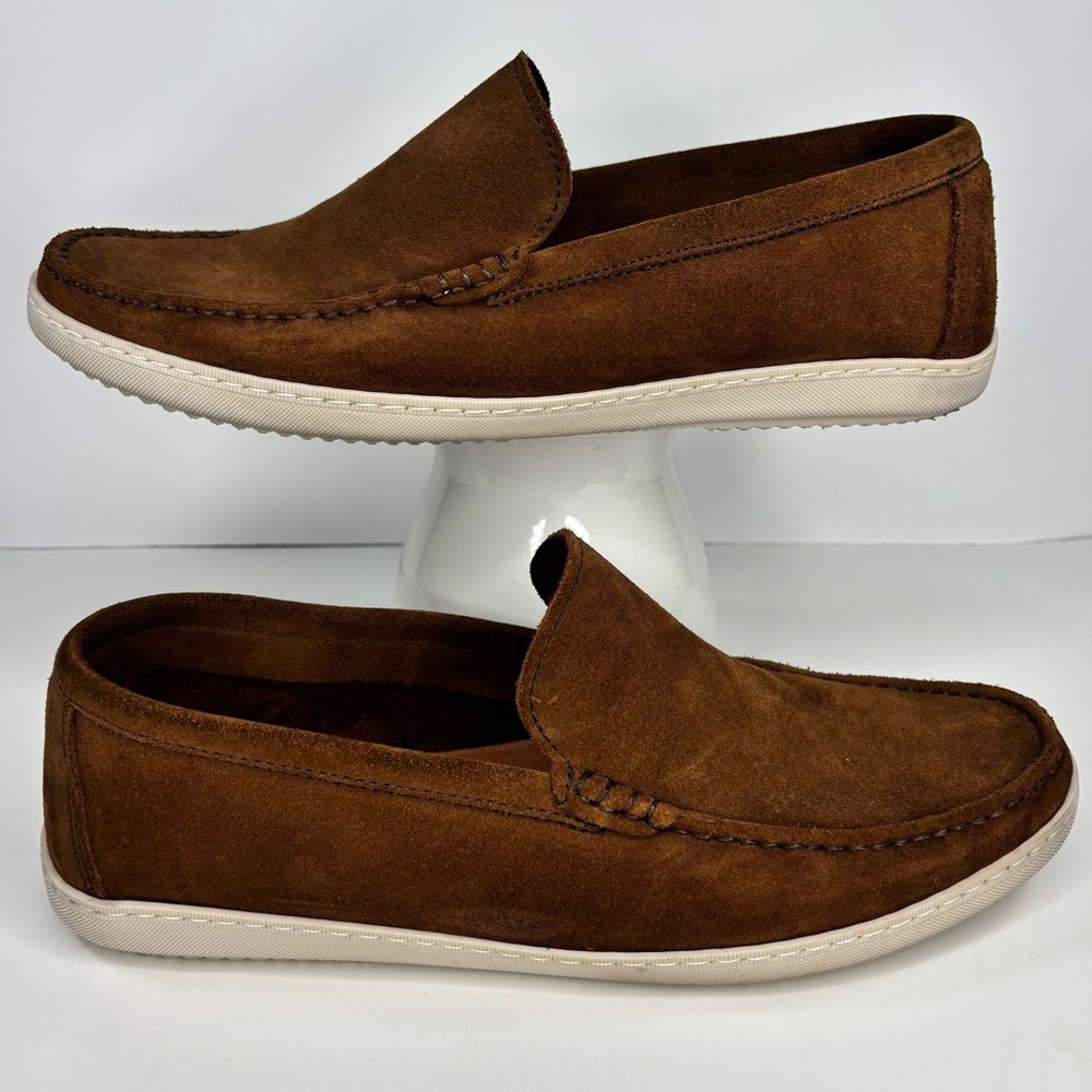 Piero Masetti Cognac Camel Suede Leather Moccasin Men’s Loafers Size 10 EUR 43
